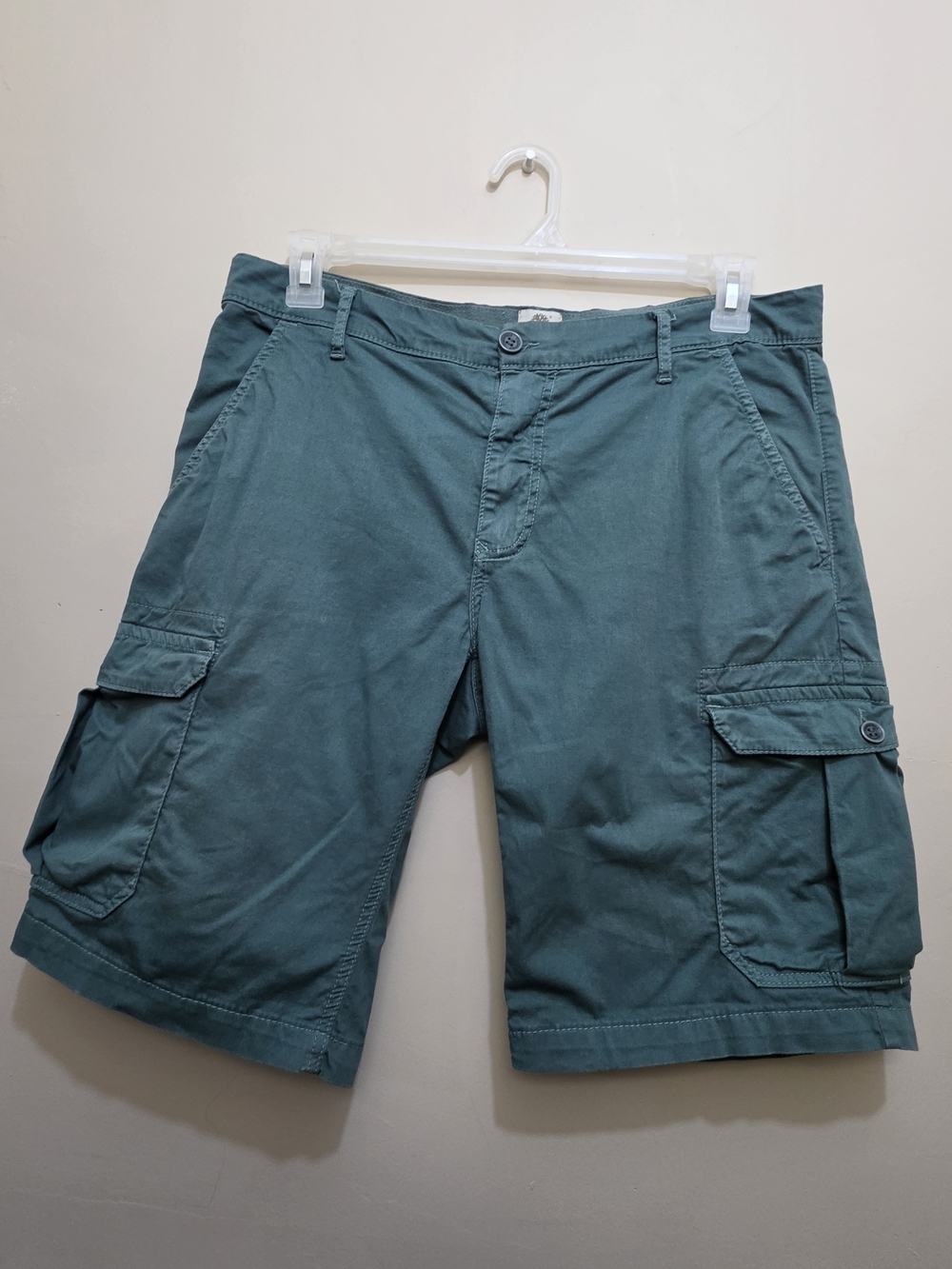 Timberland Mens Cargo Shorts Sz 34 Duck Green Cotton Stretch Outdoor